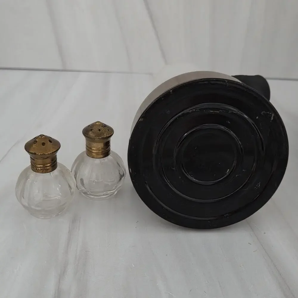 1960s MCM Accent Lamp Salt & Pepper Shaker Caddy